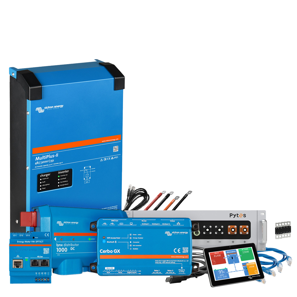 Wattschmiede Backup-Kit Nachrüstsatz mit Pytes V5a Akku Victron MultiPlus II 48/3000 1-Phasig