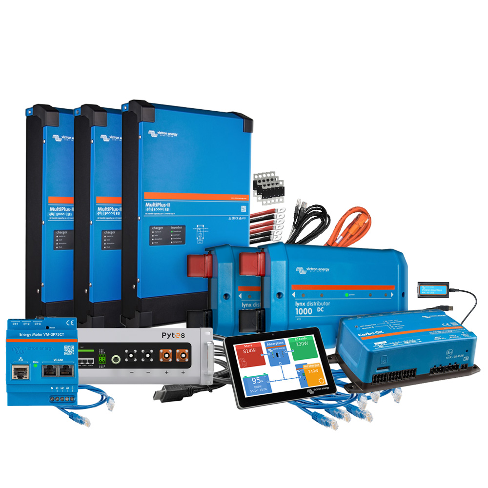 Wattschmiede Backup-Kit 5,12kWh Pytes V5a Akku - Victron MultiPlus II 48/3000 Wechselrichter 3-Phasig mit Stromzähler