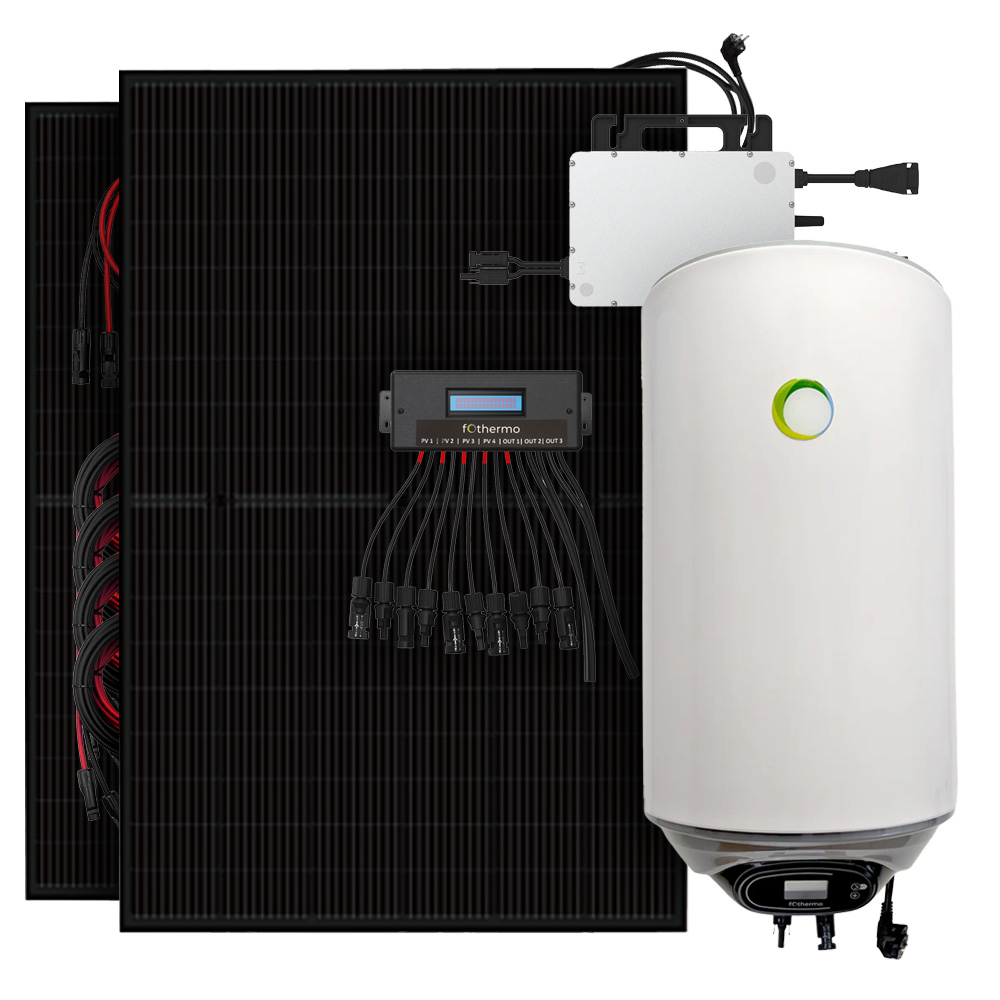 900W Solaranlage mit Fothermo 80L Hybridboiler, Umschaltgerät und Hoymiles HMS-800W-2T mit 800W Netzeinspeisung