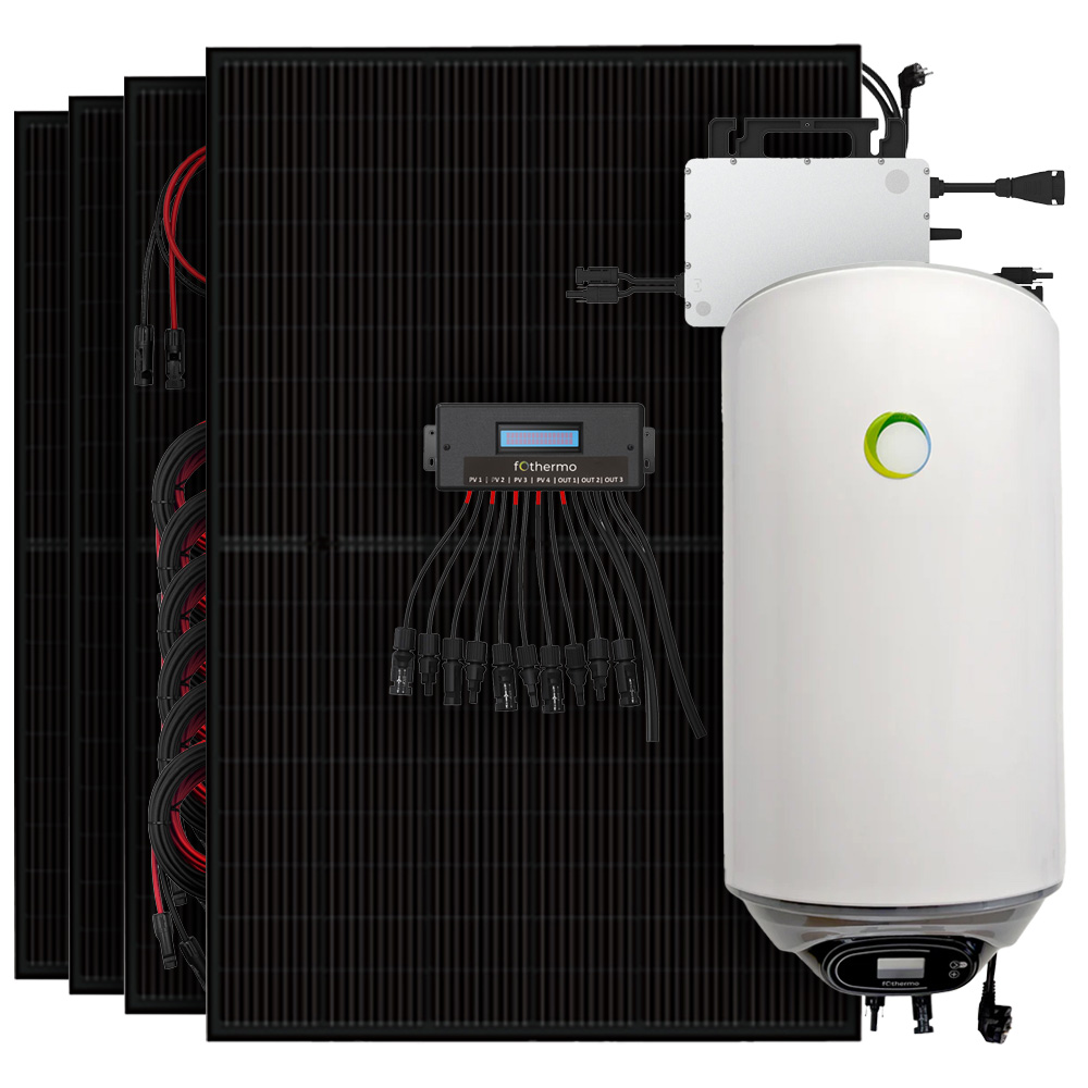 1800W Solaranlage mit Fothermo 80L Hybridboiler, Umschaltgerät und Hoymiles HMS-800W-2T mit 800W Netzeinspeisung