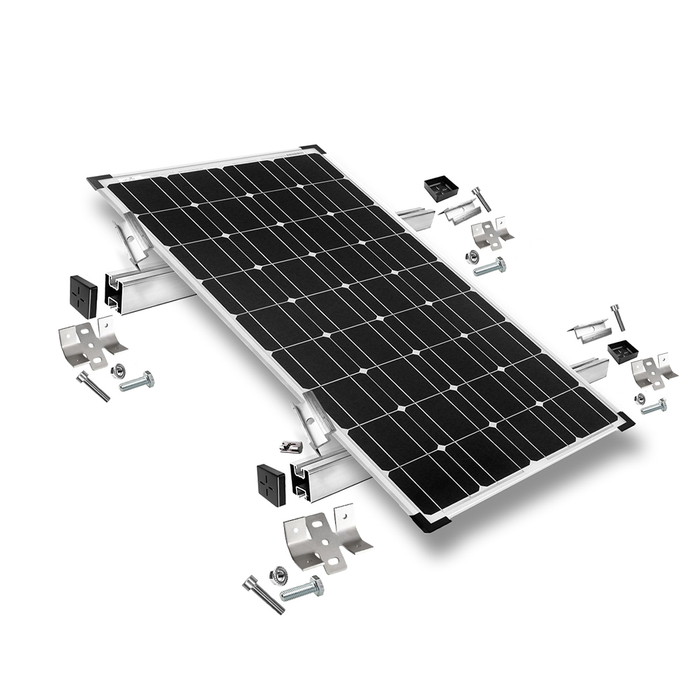 Befestigungskit mit Trapezklemmen für Blechdach 1 Solarpanel Rahmenhöhe 35mm