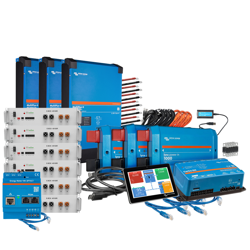 Wattschmiede Backup-Kit Nachrüstsatz 30,7kWh mit Pytes 48100R-TE+ Akku Victron MultiPlus-II 48/5000 3-phasig mit Stromzähler