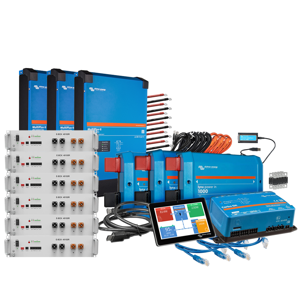 Wattschmiede Backup-Kit Nachrüstsatz 30,7kWh mit Pytes 48100R-TE+ Akku Victron MultiPlus-II 48/5000 3-phasig