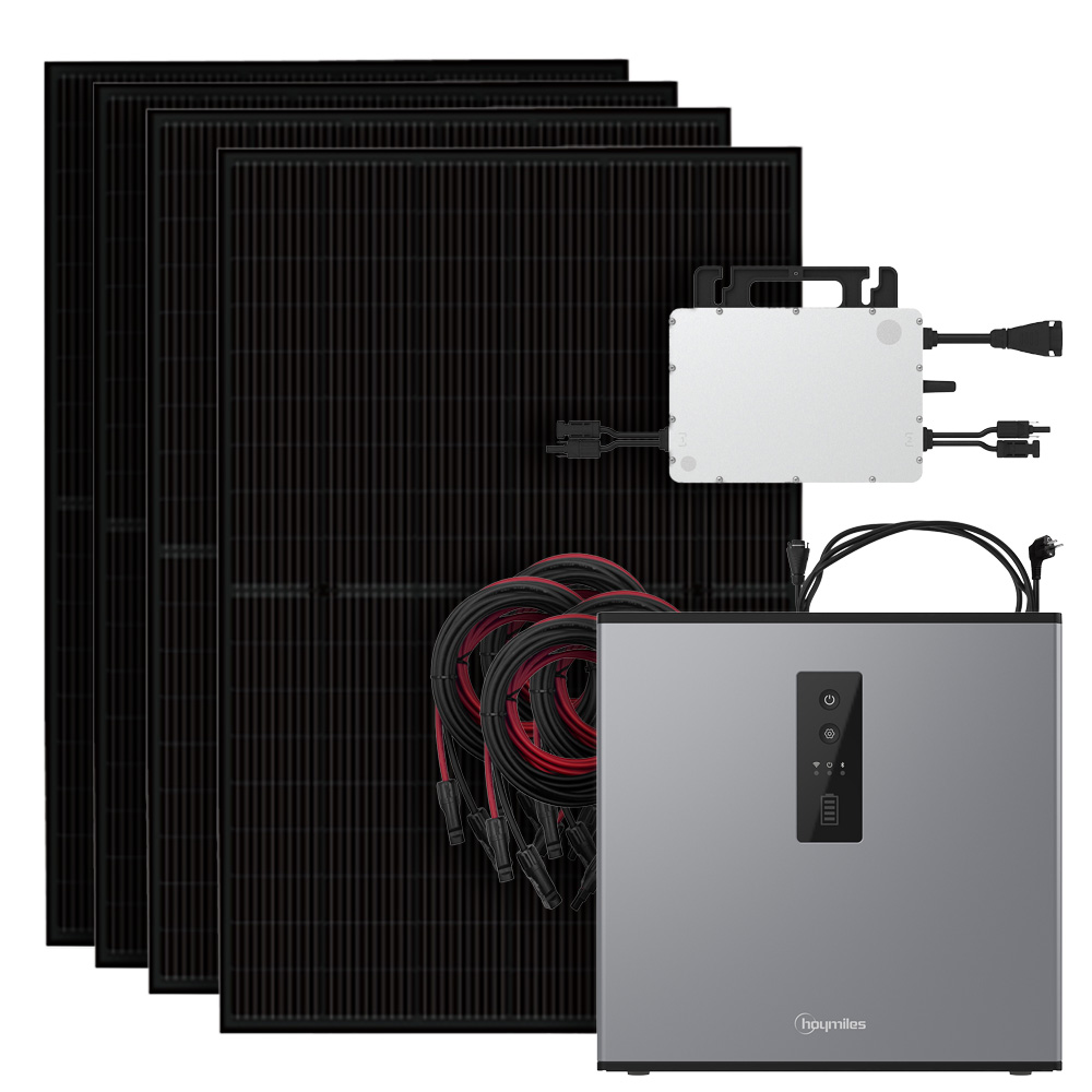 1800W Balkonkraftwerk mit 2,24kWh Hoymiles MS-A2 Speicher HMS-1600-4T
