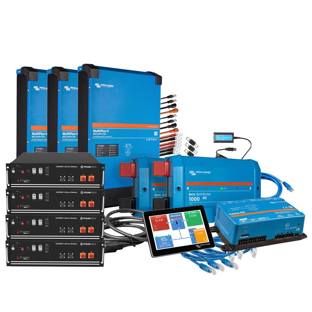 Wattschmiede Backup-Kit 3-phasig 14kWh mit Pylontech US3000C Akku Victron MultiPlus-II 48/5000