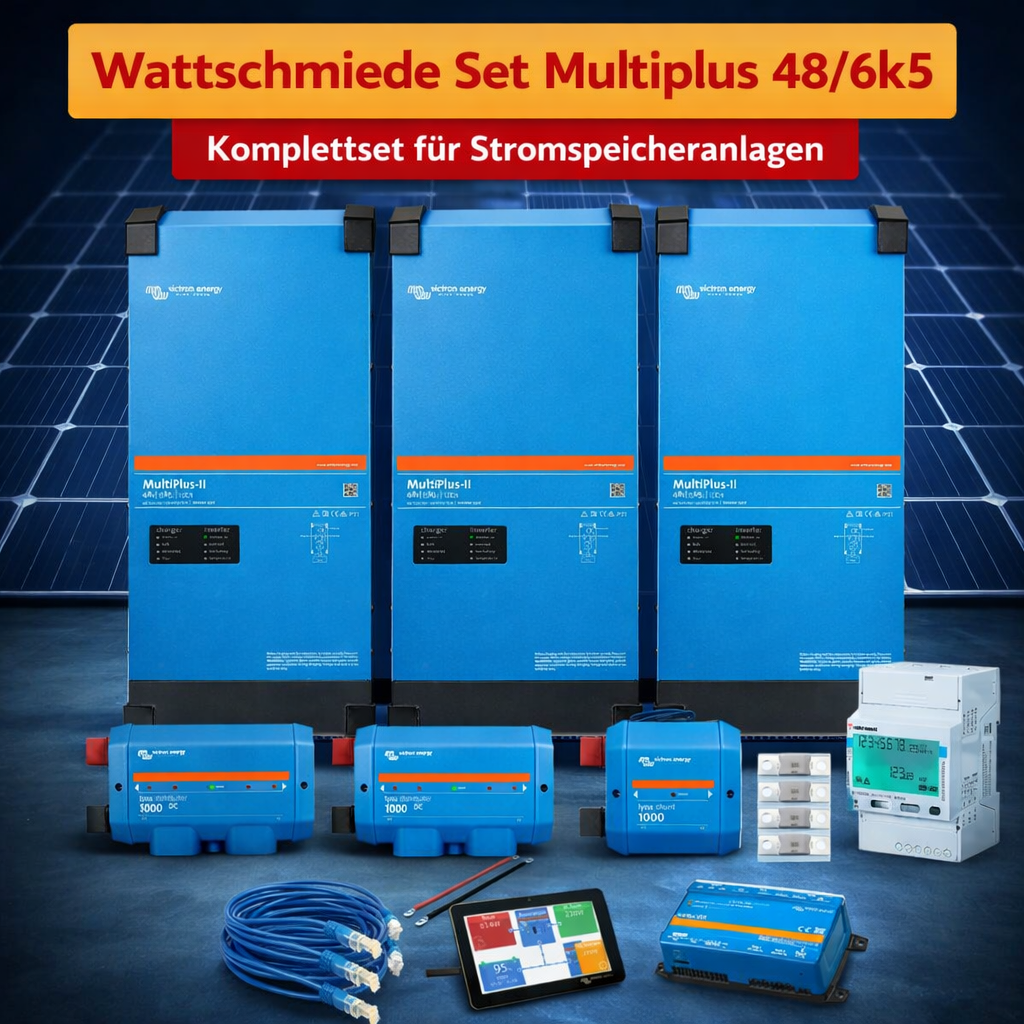 Wattschmiede Backup System 32,8 kWh mit Victron MultiPlus II 48/6k5 (3-phasig)