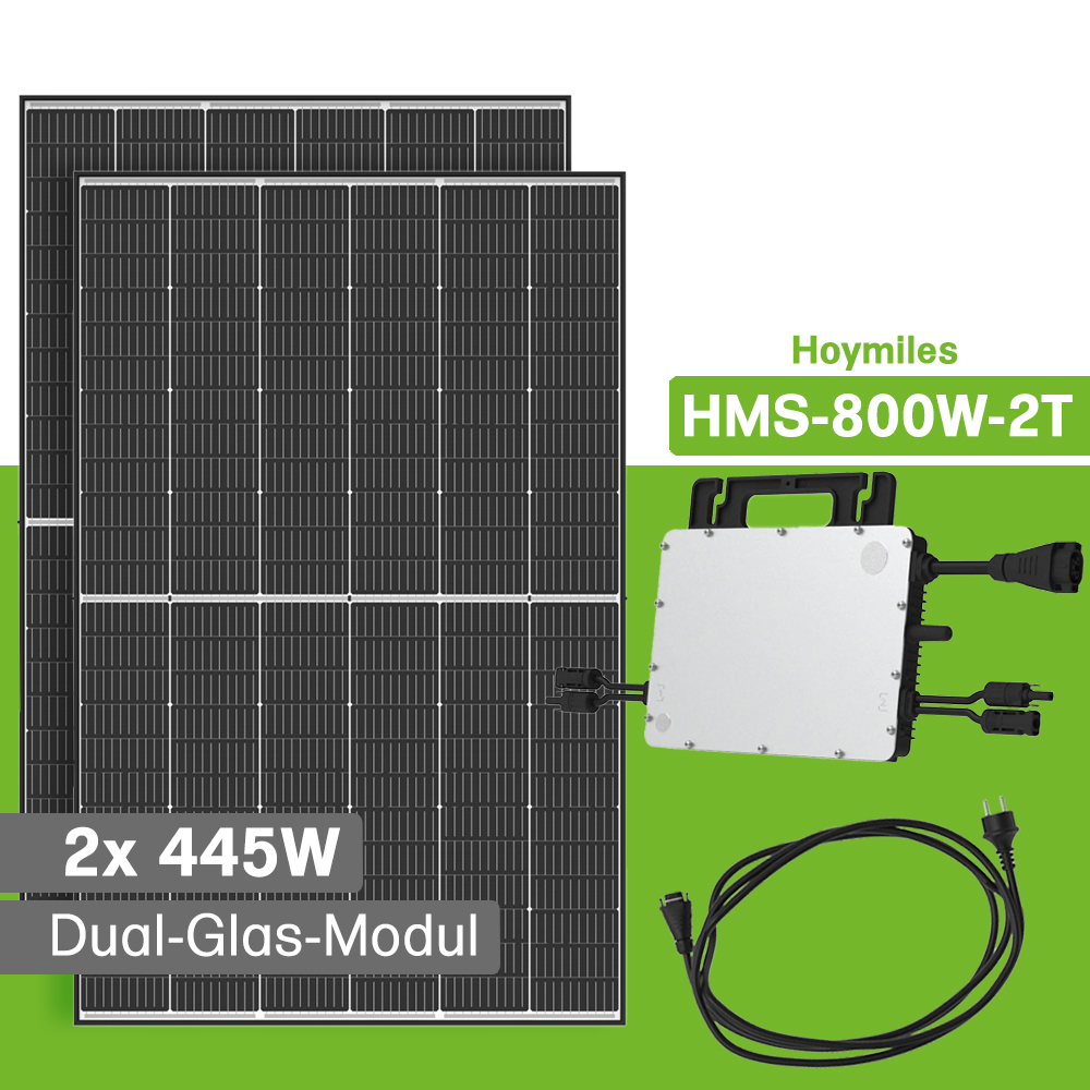 900W Balkonkraftwerk Hoymiles HMS-800W-2T 450W Trina Solar Module