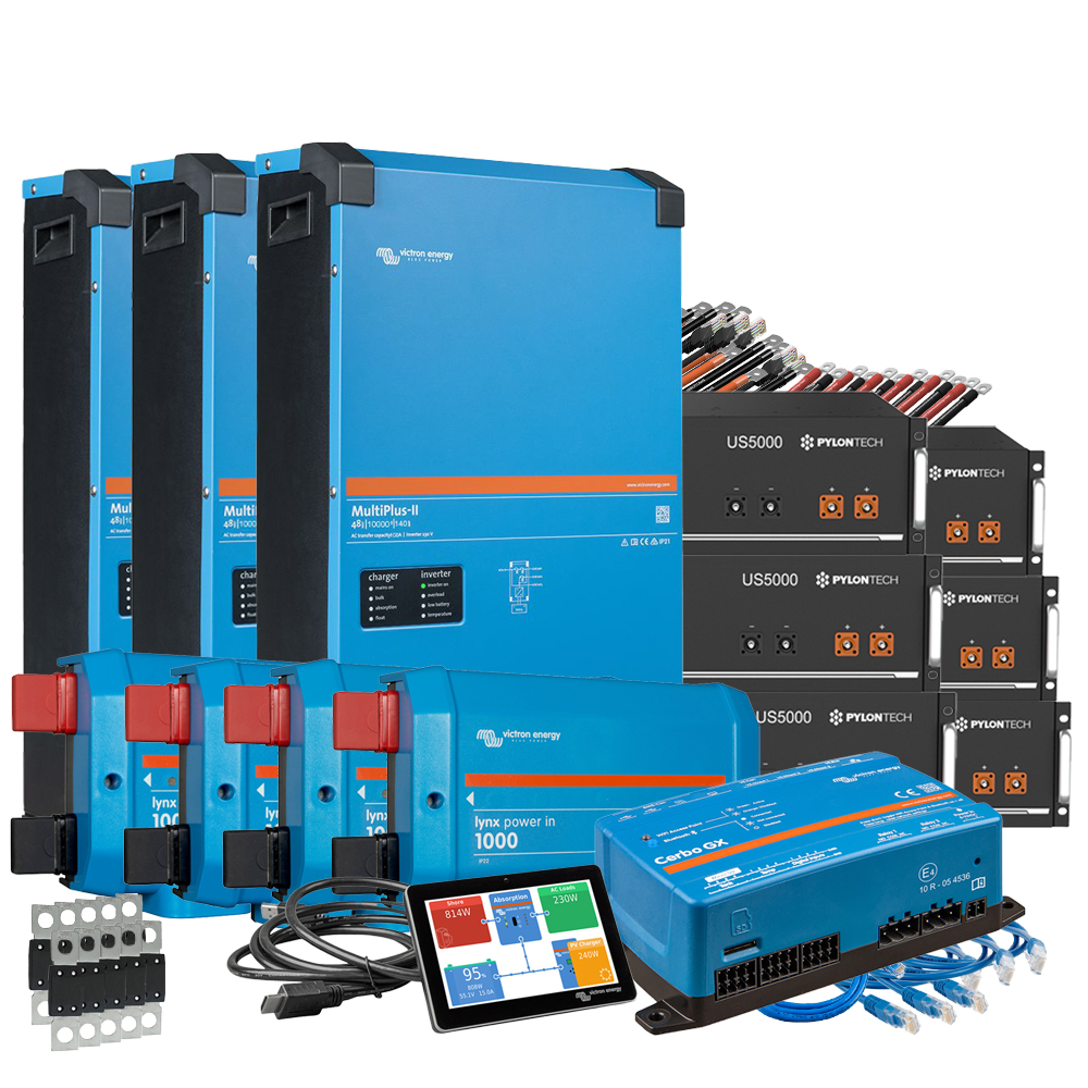 Wattschmiede Backup-Kit 28,8kWh Pylontech LiFePO4 Akku - Victron MultiPlus II 48/10000 Wechselrichter 3-Phasig