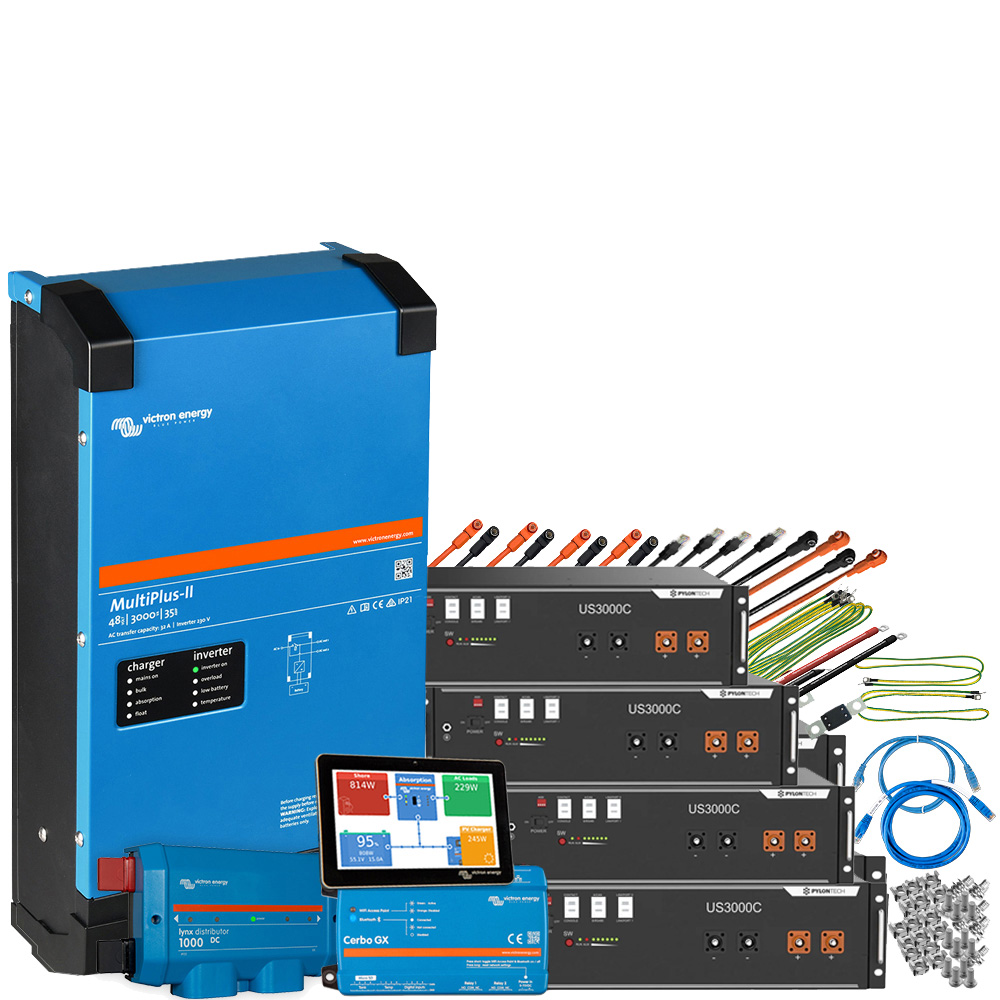 Wattschmiede Backup-Kit 14kWh Pylontech LiFePO4 Akku - Victron MultiPlus II 48/5000 Wechselrichter 1-Phasig