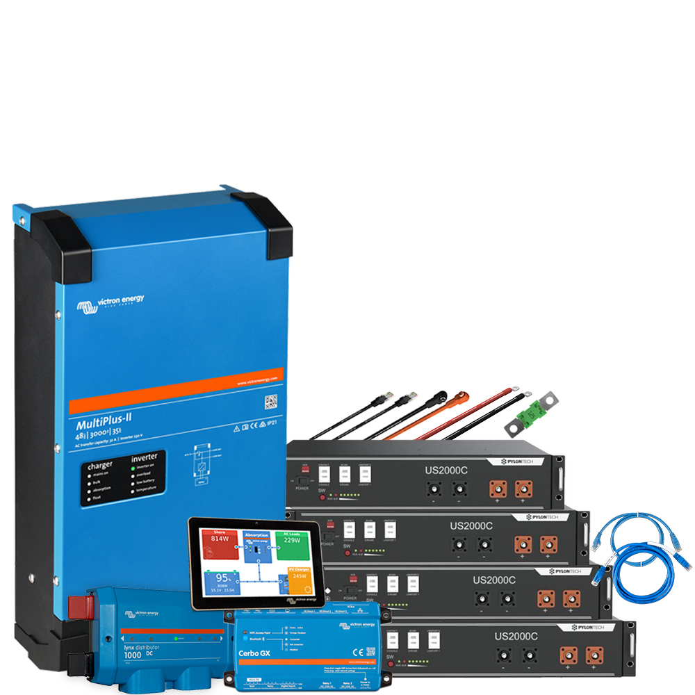 Wattschmiede Backup-Kit 9,6kWh Pylontech LiFePo4 Akku - Victron MultiPlus II 48/3000 Wechselrichter 1-Phasig